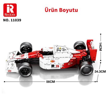 Reobrix Technic 11039 1/8 McLaren Formula 1 Araba Yaratıcı Yapı Blok Seti Building Blocks -2800Parça