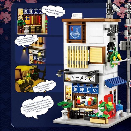 Reobrix 66501 Ramen Evi Yaratıcı Yapı Blok Seti Building Blocks (Ramen House) - 1142 Parça
