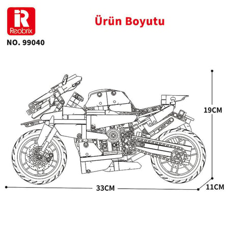 Reobrix Technic 99040 Moto League BMW S1000 RR Motosiklet Yaratıcı Yapı Blok Seti Building Blocks (The Clock Tower) - 949 Parça