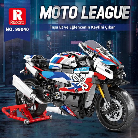 Reobrix Technic 99040 Moto League BMW S1000 RR Motosiklet Yaratıcı Yapı Blok Seti Building Blocks (The Clock Tower) - 949 Parça
