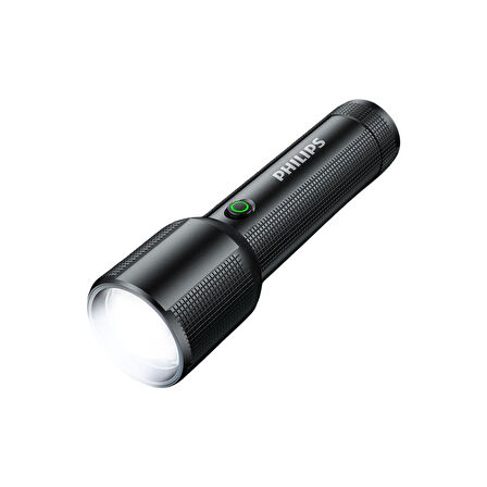 Philips SFL2203 450 Lümen 5W Led El Feneri Teleskopik Zoom Sos Modlu Metal Gövdeli Şarj Edilebilir Uzun Menzilli Flashlight
