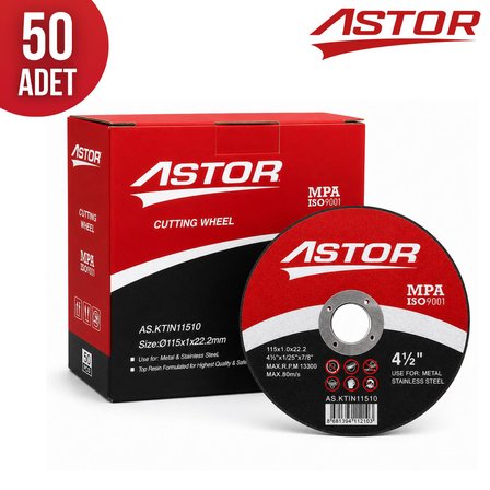 Astor Metal Kesici Taş 115x1x22.2 mm İnox KesmeTaşı - 50 adet