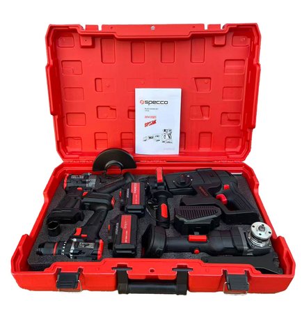 Specco Black Spark 4'lü Akülü Set 2x4.0Ah (BS20V 1050 Darbeli Matkap+ BS20V-350N Somun Sökme+BS20V-115/125A Taşlama+BS20V-SDS26 Kırıcı Delici ) - XBS20V-001SET