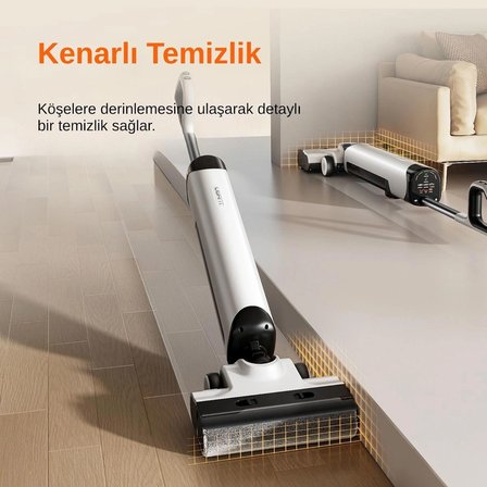 17.000Pa Islak Kuru Şarjlı Süpürge | Vakum + Mop | Kendini Temizleme Özellikli D500