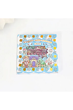 Yogurt with Cheese Temalı 100 Yaprak Sticker Seti • Bullet Journal (GGK-DA005)