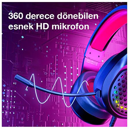 XMOWi R1 Gaming Mikrofonlu RGB Oyuncu Kulaklığı PC- Dizüstü Ve Ps4 SİYAH,KIRMIZI