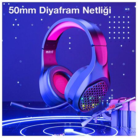 XMOWi R1 Gaming Mikrofonlu RGB Oyuncu Kulaklığı PC- Dizüstü Ve Ps4 SİYAH,KIRMIZI