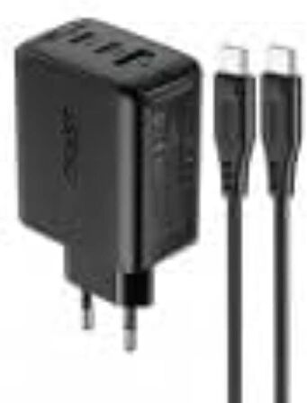 ACEFAST Duvar Şarj Cihazı USB-C 65W + USB-C 20W + USB-A 18W Çıkış Type-C PD65W (2xUSB-C+1xUSB-A) EU Siyah Renk A13