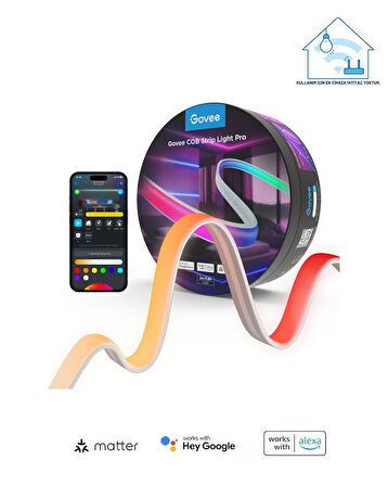 Govee COB Silikon Kaplamalı Matter Destekli LED Şerit PRO - 3 Metre H61E53D1
