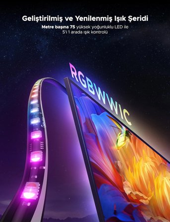 Govee 3S Pro Tv Arkası LED Şerit Ambiyans Aydınlatma, Tv Renk Senkronizasyonu 75-85 Inç Tv'ler ile Uyumludur