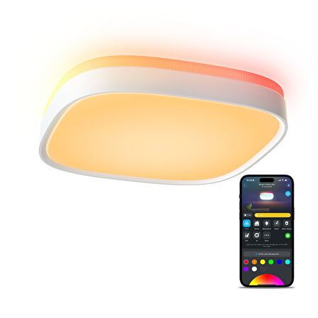 Govee RGBWW + RGBIC Kare Akıllı Tavan Armatürü 12 İnç H80A4C01