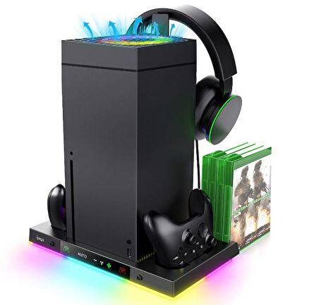 XBOX SERİES X UYUMLU ŞARJLI FANLI RGB Lİ DİKEY STAND İPEGA PG-XBX024S