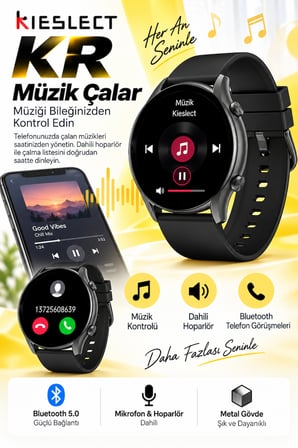 Kieslect  Siyah Akıllı Saat