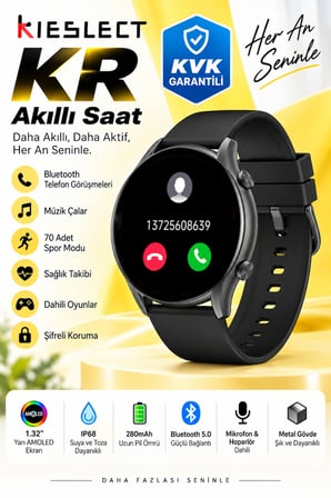 Kieslect  Siyah Akıllı Saat