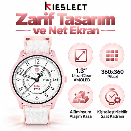 Kieslect  Pembe Akıllı Saat
