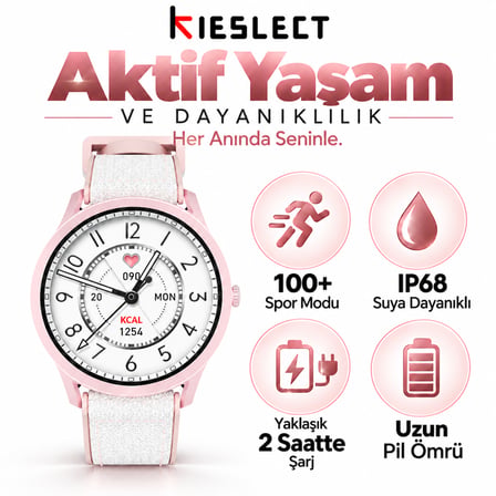 Kieslect  Pembe Akıllı Saat