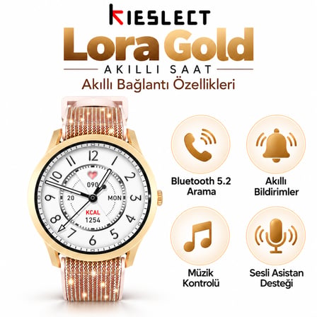 Kieslect  Lora Gold Arama özellikli  Akıllı Saat