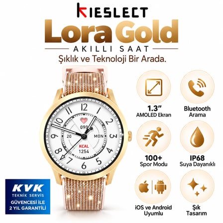 Kieslect  Lora Gold Arama özellikli  Akıllı Saat