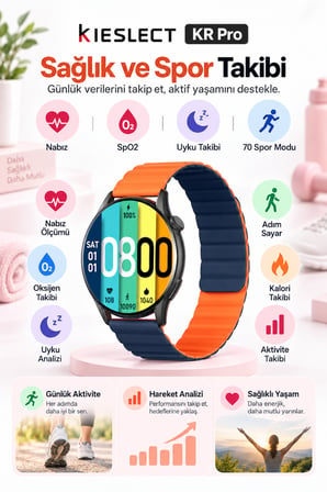 Kieslect KR Pro Siyah Akıllı Saat