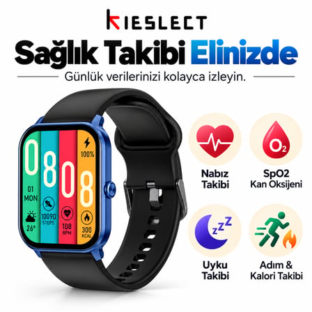 Kieslect Ks Mini Amoled Ekranlı Akıllı Saat Mavi