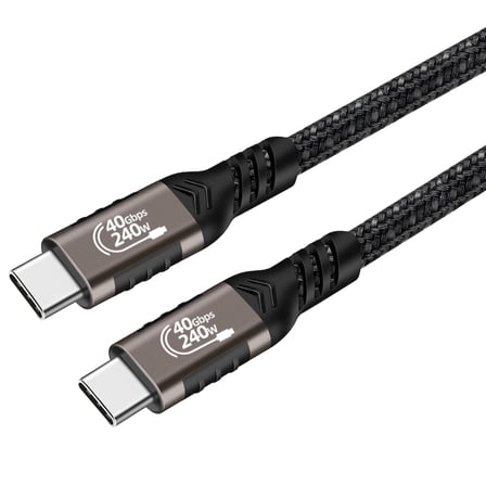 Lexroo QG01 Type-C to USB4 PD Data Kablosu 240W 40Gbps 8K@60Hz 0.2 Metre - Siyah