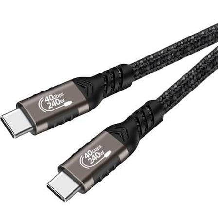Lexroo QG01 Type-C to USB4 PD Data Kablosu 240W 40Gbps 8K@60Hz 1.5 Metre - Siyah