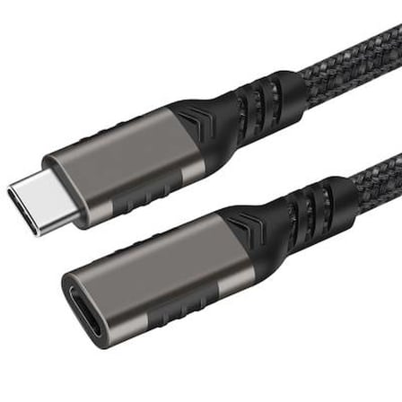 Lexroo Extension USB3.2 Type-C PD Uzatma Kablosu 100W 20Gbps 4K@60Hz 3 Metre - Siyah
