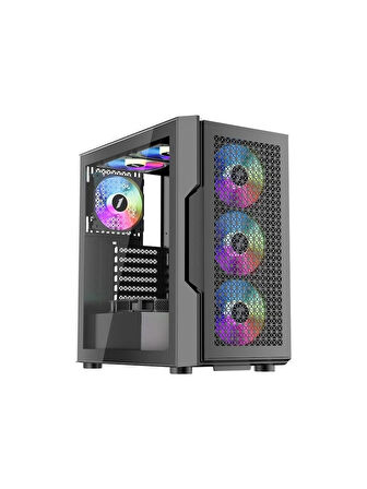 1st Player Trilobite T7 Siyah 650W 80+ Argb 4X12CM Fan Temperli Cam Mesh USB 3.0 Atx Kasa