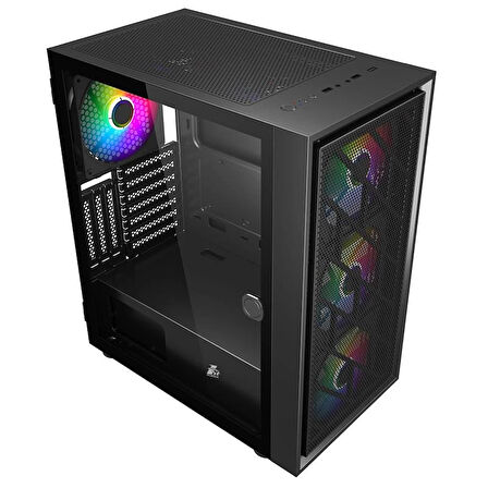 ONTECH - 1st Player Ar7 Siyah 650w 80+ Argb 4x12cm Fan Temperli Cam Mesh Usb 3.0 Atx Kasa
