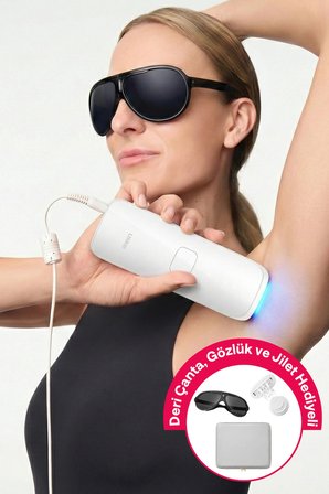 Air 3 IPL Lazer Epilasyon Aleti (Acısız) Safir Buz Soğutma 700.000 Atım Deri Kutu Hediyeli - Beyaz