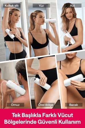 Air 3 IPL Lazer Epilasyon Aleti (Acısız) Safir Buz Soğutma 700.000 Atım Deri Kutu Hediyeli - Beyaz