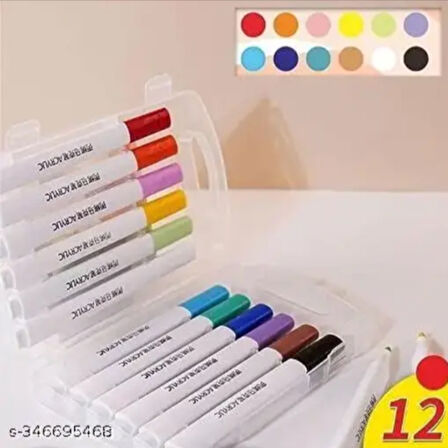 12'li Üçgen Akrilik Marker Kalem