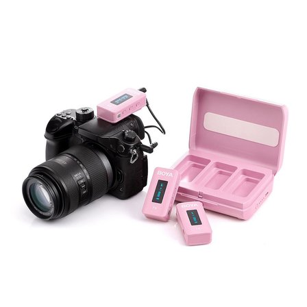Boya BY-XM6-K2P Kablosuz İkili Yaka Mikrofonu (Pembe)