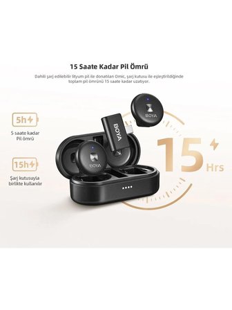 Boya Omic-D Wireless İkili Yaka Mikrofonu Siyah