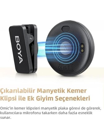 Boya Omic-D Wireless İkili Yaka Mikrofonu Siyah