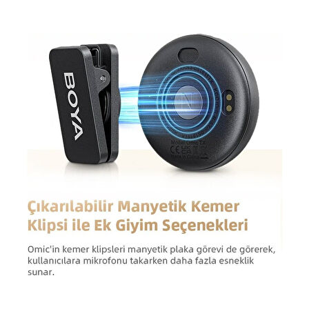 Boya Omic-D Wireless İkili Yaka Mikrofonu Siyah