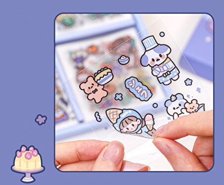 Sticker Şeffaf -Su Geçirmez Kutulu 200 Yaprak-Mavi(Yıldız Takımı)