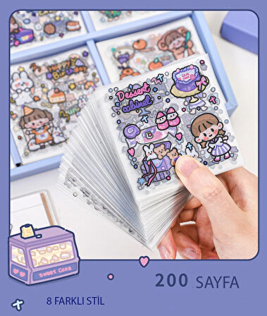 Sticker Şeffaf -Su Geçirmez Kutulu 200 Yaprak-Mavi(Yıldız Takımı)