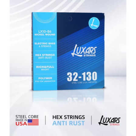 LUXARS LX10-B6 6 TELLİ BAS GİTAR TELİ 32-130 NICKEL WOUND