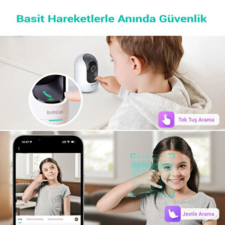 Botslab 360+ C221 Pro 3K 360° Akıllı Güvenlik Kamerası Bebek Monitörü Evcil Hayvan Kamerası İç Mekan Kamerası IP Kamera Yeni Versiyon (Distribütör Garantili)