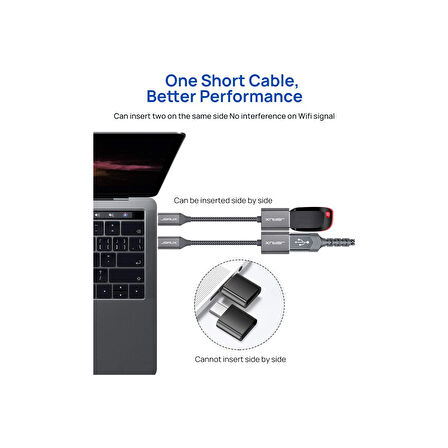 Jsaux USB C To USB Adaptörü Type-C 3.0 Otg Kablosu Çevirici Dönüştürücü Adaptör Kablosu MacBook Pro 2018 2017 ile Uyumlu Samsung Galaxy S20 S20+ Ultra S8 S9 Note 10 Uyumlu CD0019