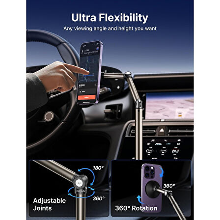 Jsaux Premium Uzayabilir Kollu Araba ve Kamyon Için Magsafe Uyumlu Bardak Içi Telefon Tutucu Üstün N52 Mıknatıslı Iphone, Samsung Galaxy, Google Pixel ile Uyumlu Cep Telefonu Tutucu SP0212