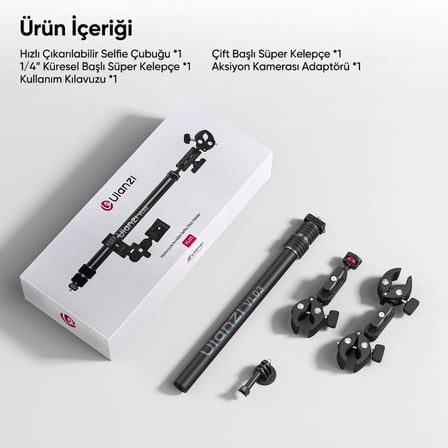 Ulanzi VL03 Motosiklet Görünmez Selfie Çubuğu Kamera Montaj Aparatı - T119