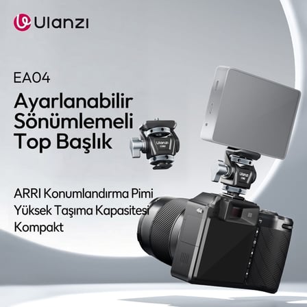 Ulanzi EA04 Adjustable Damping Ball Head Cold Shoe LED Işık ve Monitör Adaptörü - C086