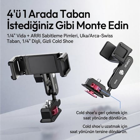 Ulanzi MA56 4 in 1 Metal Telefon Tutucu Tripod Aparatı - S042