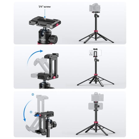 Ulanzi MT-44B 150cm 2 in 1 Otomatik Açılan 4 Ayaklı Selfie Monopod Tripod Siyah - S056