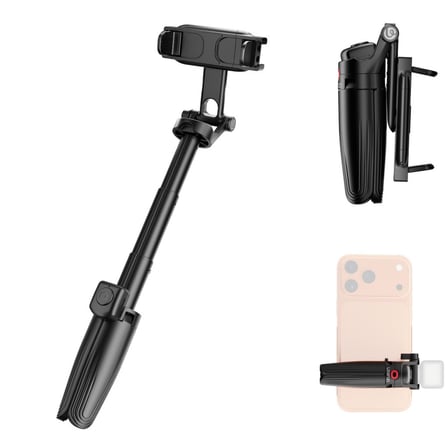 Ulanzi JJ21 Mini 3 in 1 Selfie Monopod Telefon Tutucu Tripod ve Kumandalı Grip - T184