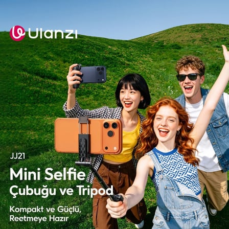 Ulanzi JJ21 Mini 3 in 1 Selfie Monopod Telefon Tutucu Tripod ve Kumandalı Grip - T184