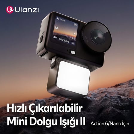 Ulanzi LM24 Osmo Action Serisi ve Nano Uyumlu Manyetik Quick Release Mini LED Dolgu Işığı - L298