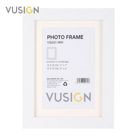 VUSIGN VS652-WH MDF Fotoğraf Çerçevesi 15x20 cm Beyaz Masaüstü ve Duvar Askılı Çerçeve